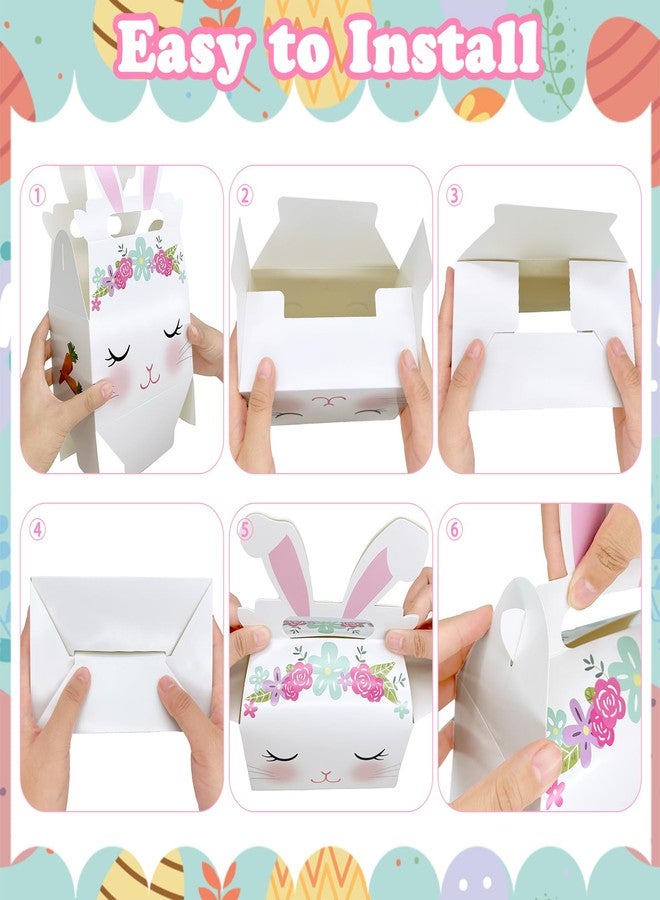 WEEPA Easter Treat Boxes 12 Pcs Happy Easter Party Favor Gift Box Cute Bunny Eggs Basket with Handle Rabbit Candy Goodies Box for Easter Party Decorations - Image 5